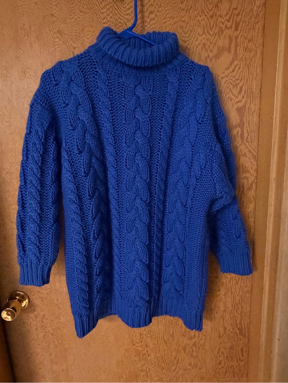Vintage ESPIRIT Sport Periwinkle Blue Cable Knit Turtleneck Sweater